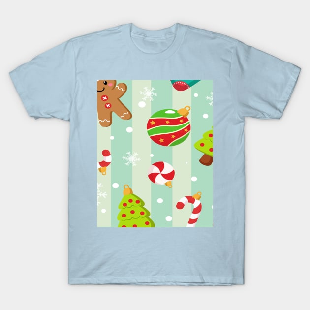 Christmas Pattern T-Shirt by DragonTees